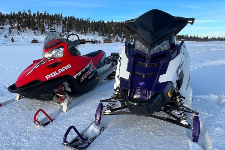 a snowmobile on some snow